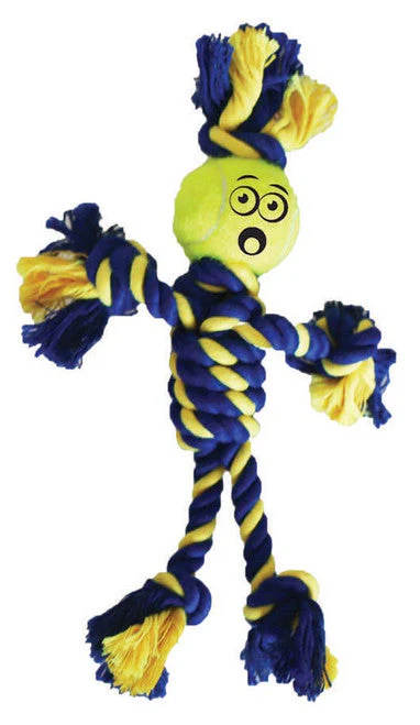 Petsport USA Twisted Chew Mini Rasta Man Dog Toy Blue, Yellow 1.5 in Mini - Image 2