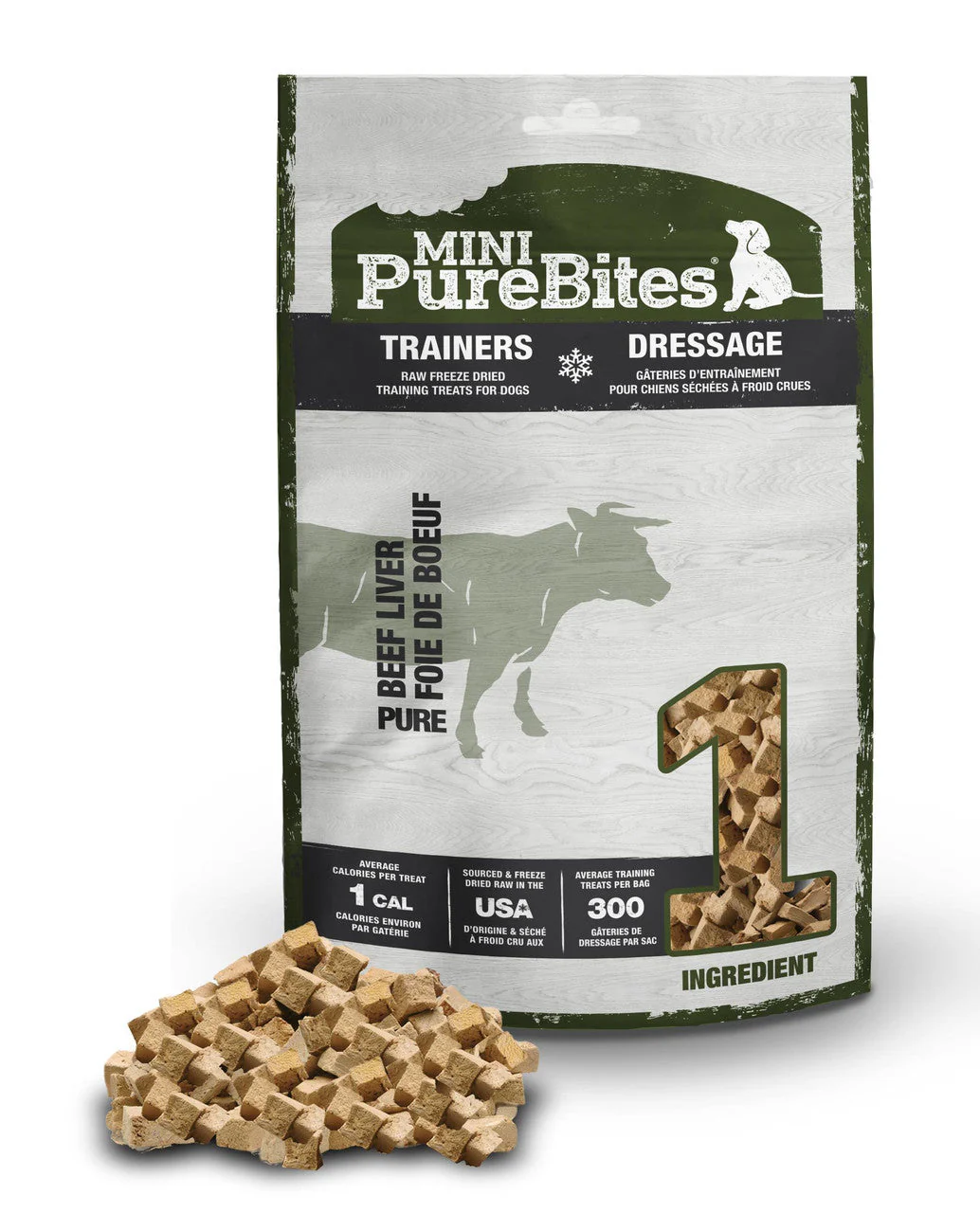 PureBites Mini Trainers RAW Freeze Dried Beef Liver Treats 3 oz