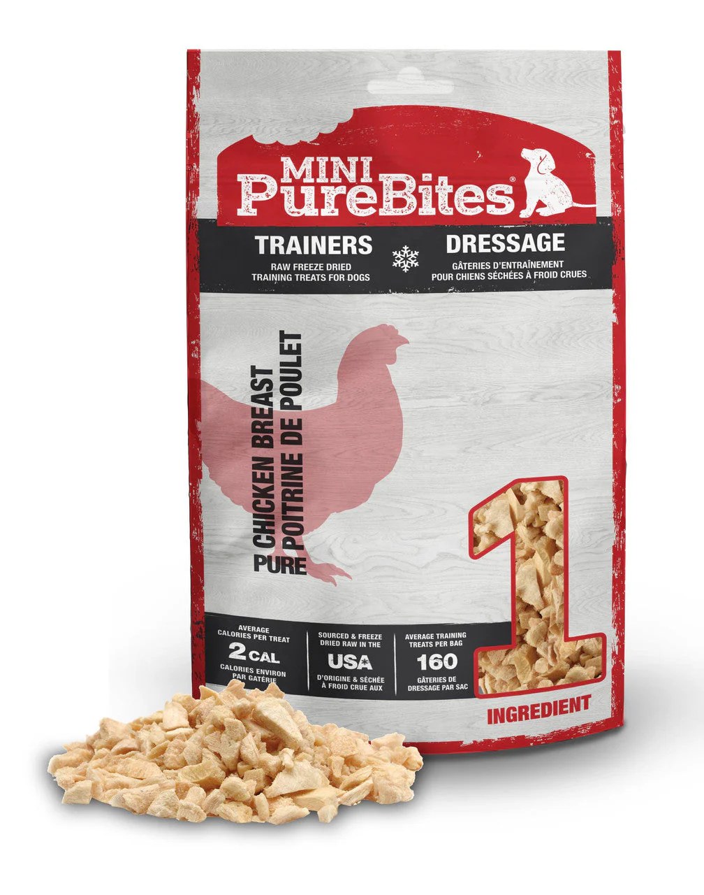 PureBites Mini Trainers RAW Freeze Dried Chicken Breast Treats 2.1 oz