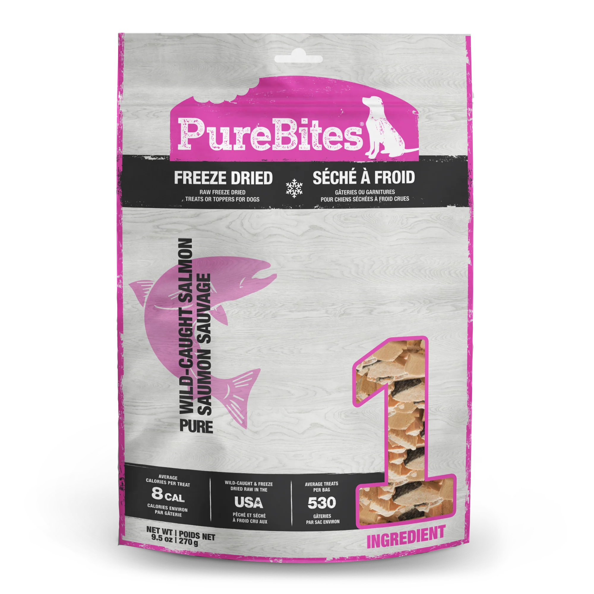 PureBites Freeze Dried Pure Dog Treats Salmon 9.5 oz