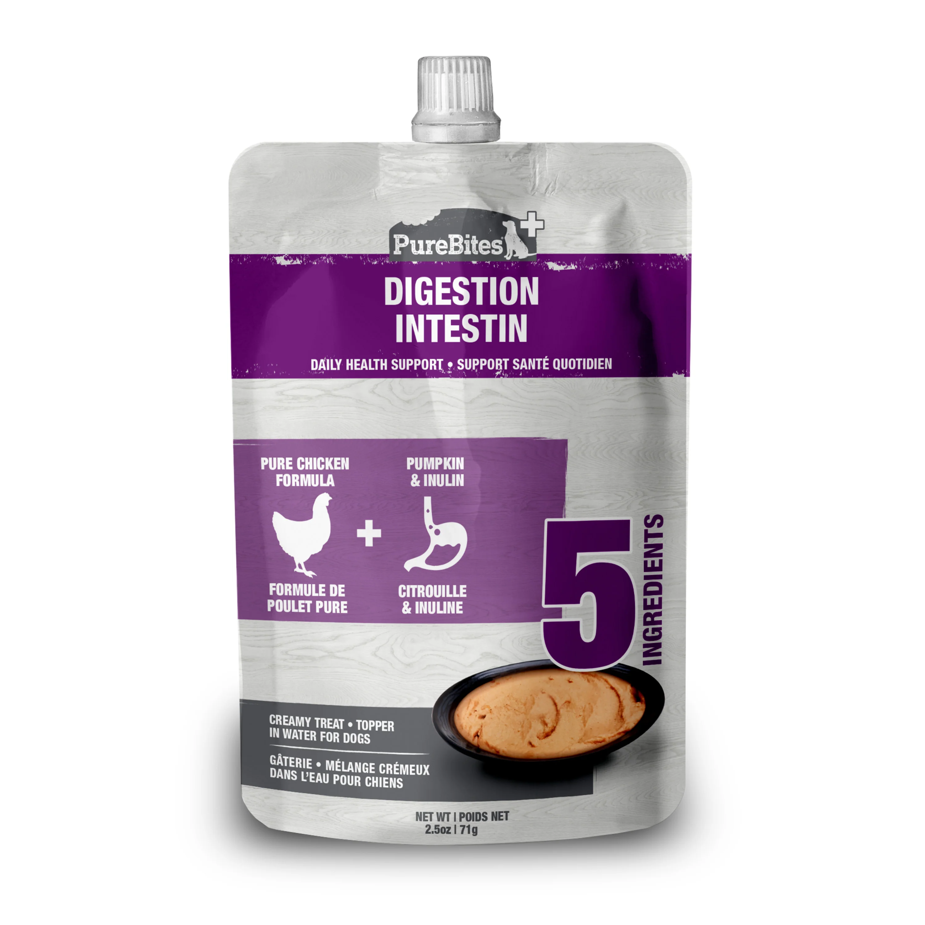 PureBites + Squeezables Gut & Digestion Dog Treat/Supplement 15ea/2.5 oz