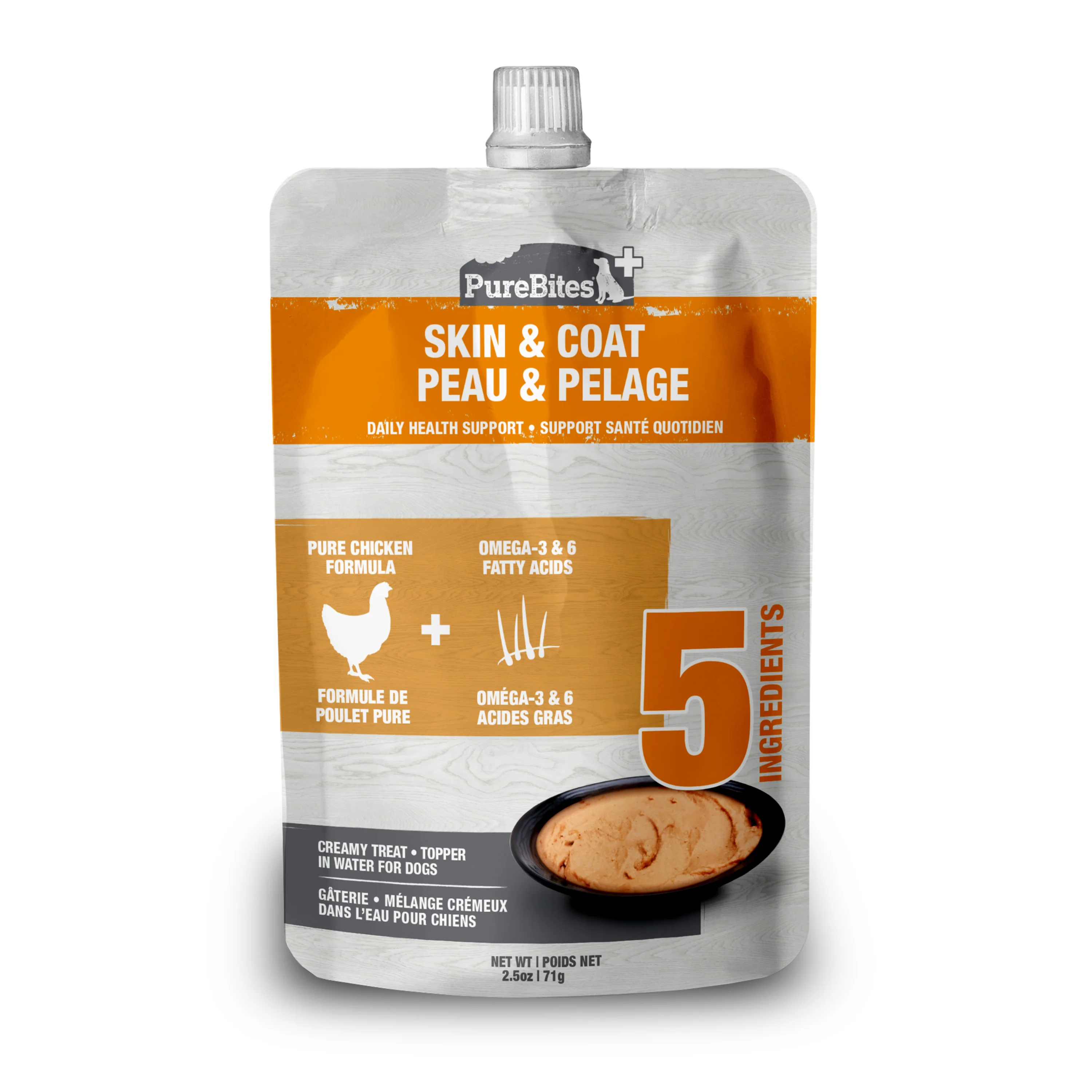 PureBites + Squeezables Skin & Coat Dog Treat/Supplement 15ea/2.5 oz