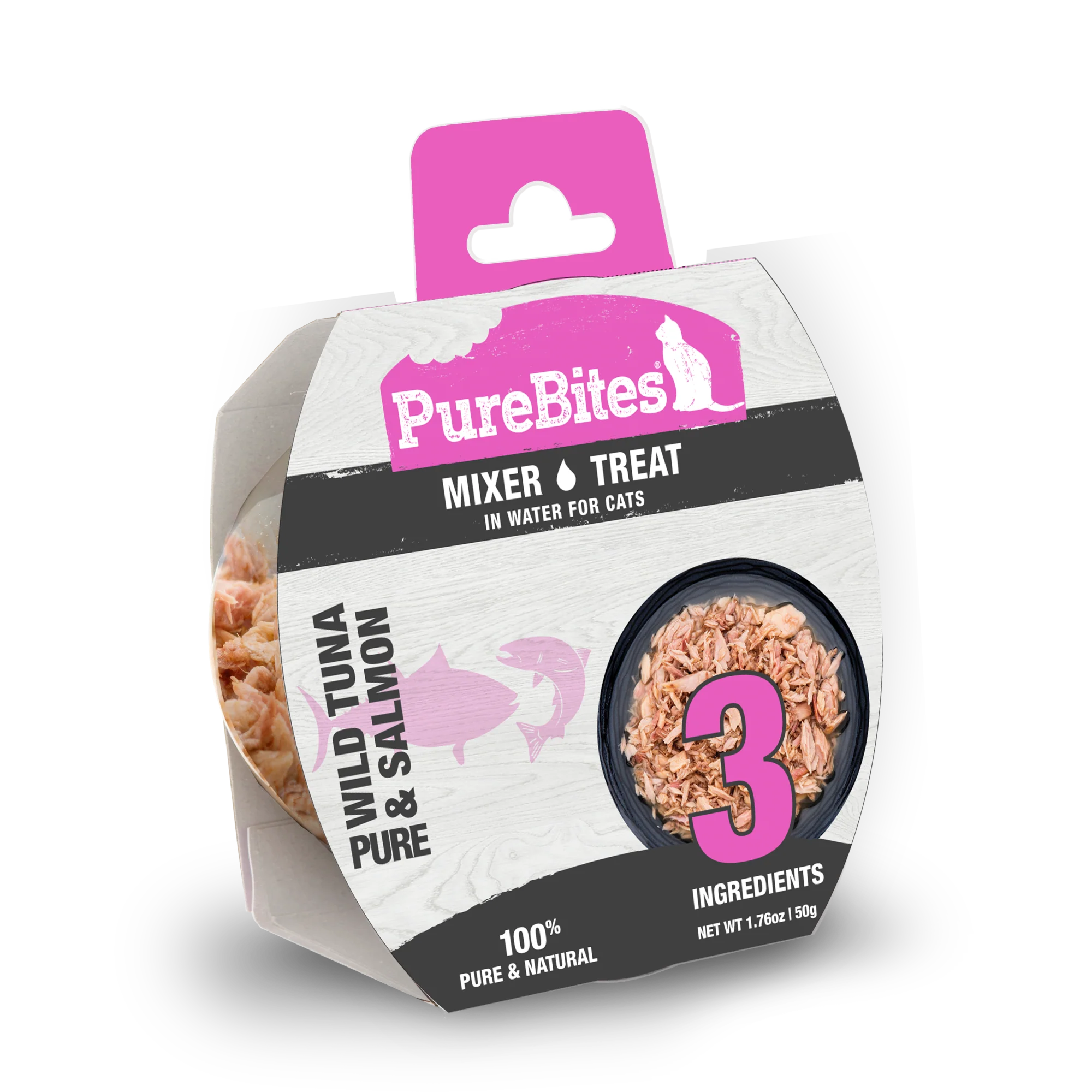 PureBites Wet Cat Food/Treat/Topper Wild Tuna & Salmon 12ea/1.76 oz, 12 pk