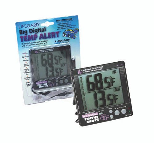 Lifegard Aquatics Big Digital Temp Alert Aquarium Thermometer Black - Image 2