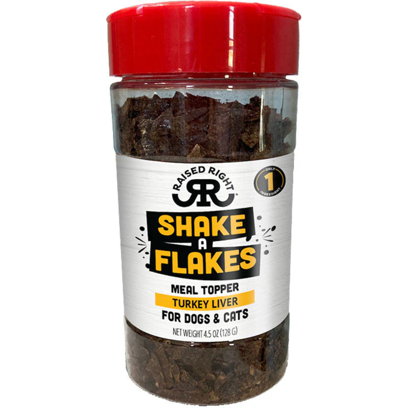 Raised Right Dog Cat Shake A Flakes Turkey 4.5oz (DD)