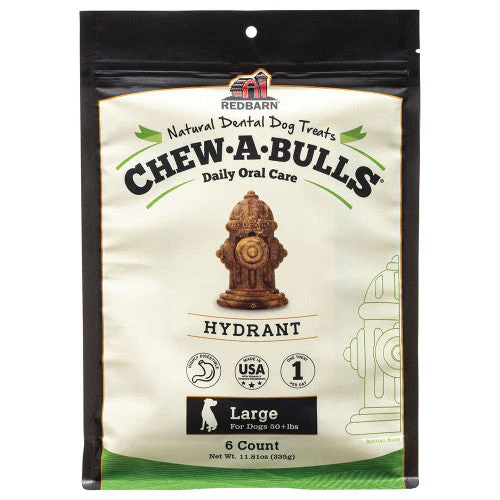 Redbarn Chew-A-Bulls Dental Dog Treat Hydrant 6pk LG - Image 2