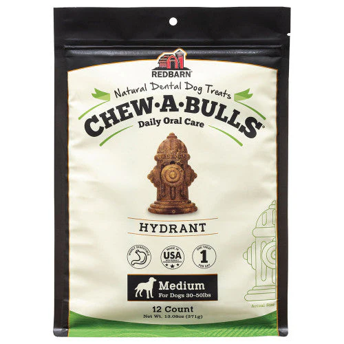 Redbarn Chew-A-Bulls Dental Dog Treat Hydrant 12pk MD - Image 2