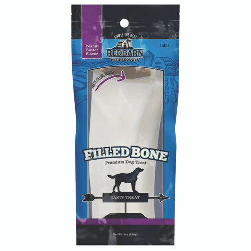Redbarn Filled Bone Dog Treat Peanut Butter 10in LG - Image 2