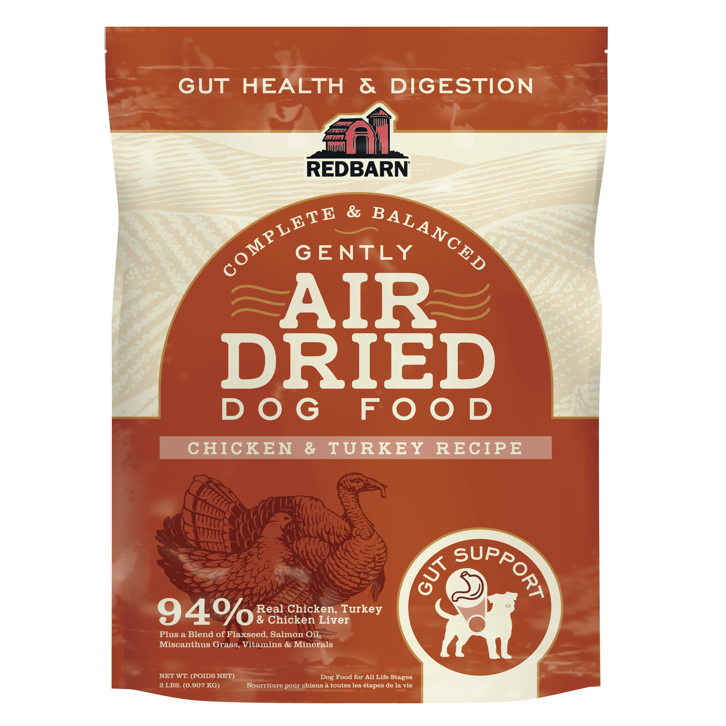 Redbarn Pet Products Air Dried Gut Support Dry Dog Food Chicken & Turkey 2 lb