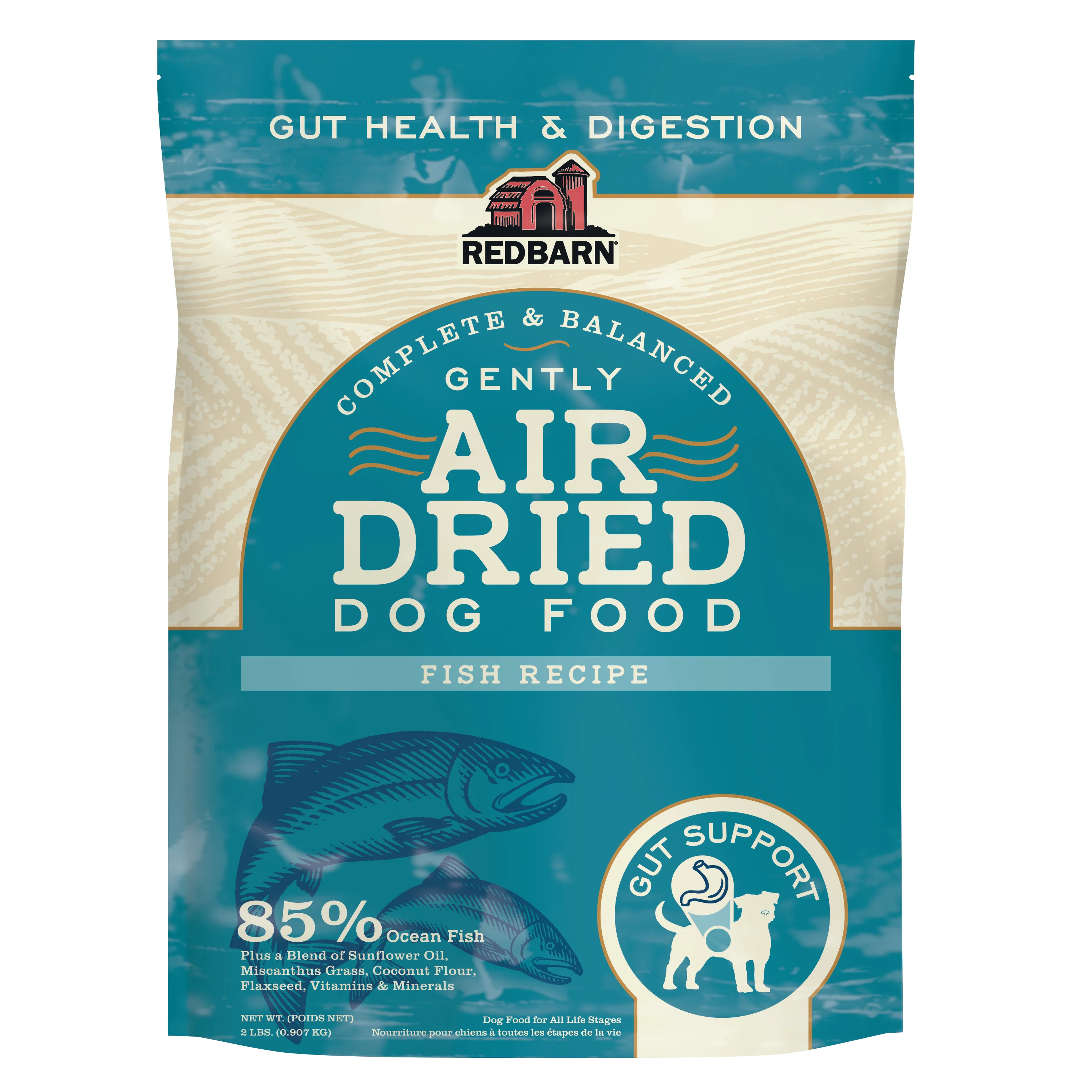 Redbarn Pet Products Air Dried Gut Support Dry Dog Food Fish 2 lb