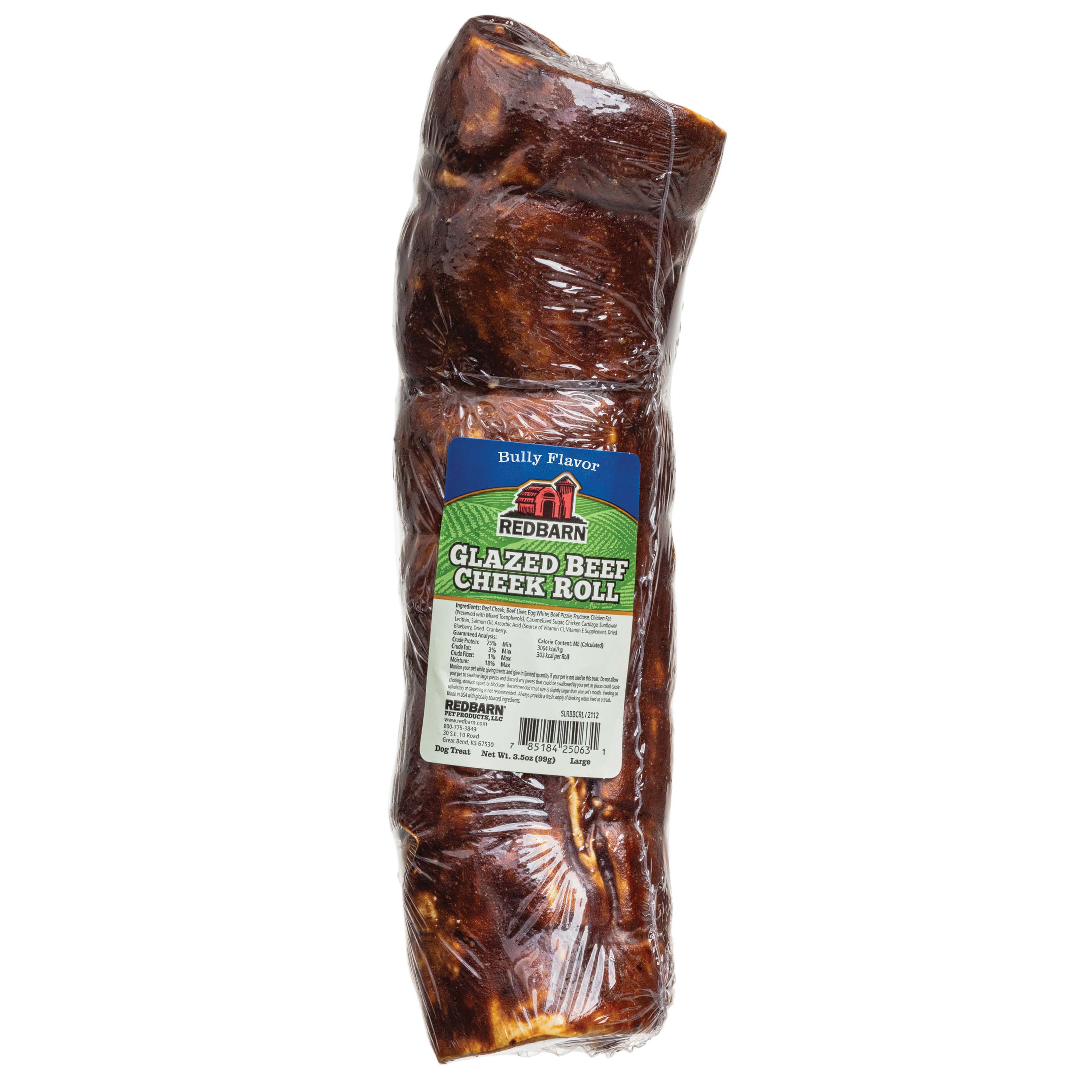 Redbarn Pet Products Glazed Beef Cheek Roll Dog Treat Beef Large