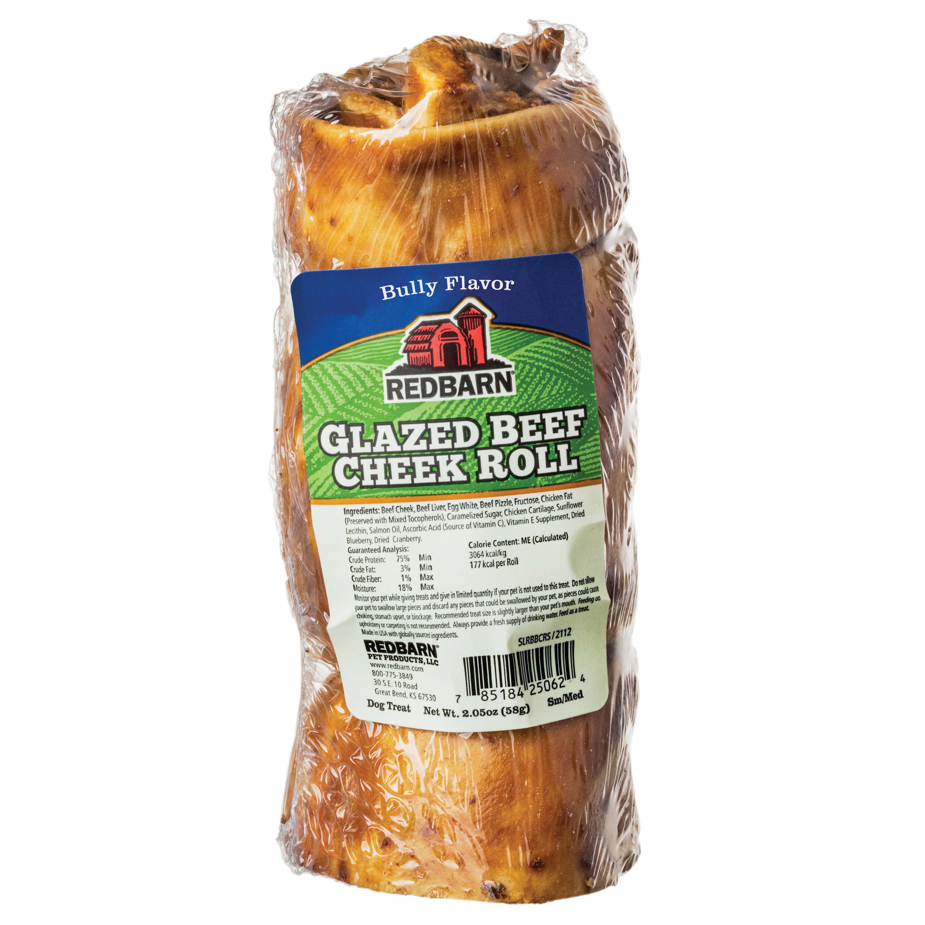 Redbarn Pet Products Glazed Beef Cheek Roll Dog Treat Beef Small/Large