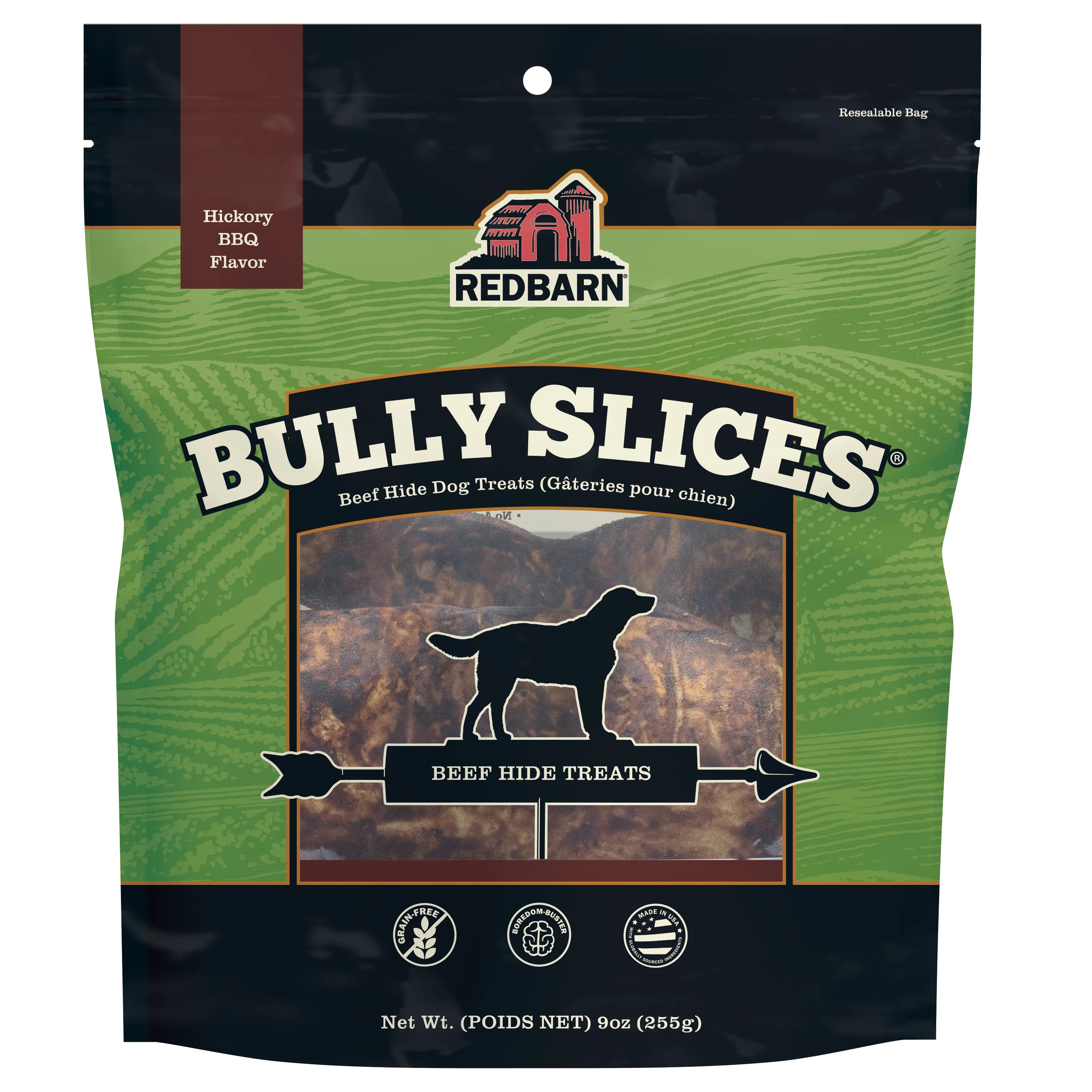 Redbarn Pet Products Natural Bully Slices Dog Treat Hickory BBQ 9 oz