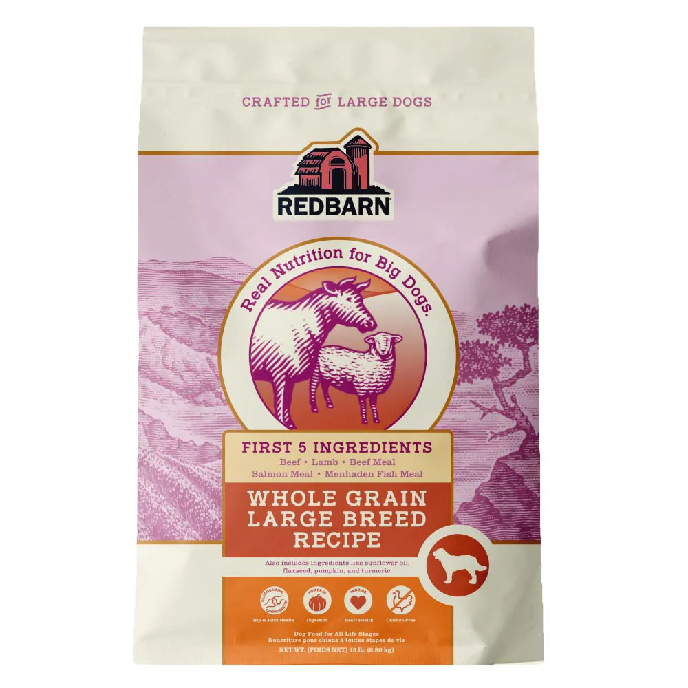 Redbarn Pet Products Whole Grain Large Breed Dry Dog Food Beef & Lamb 15 lb
