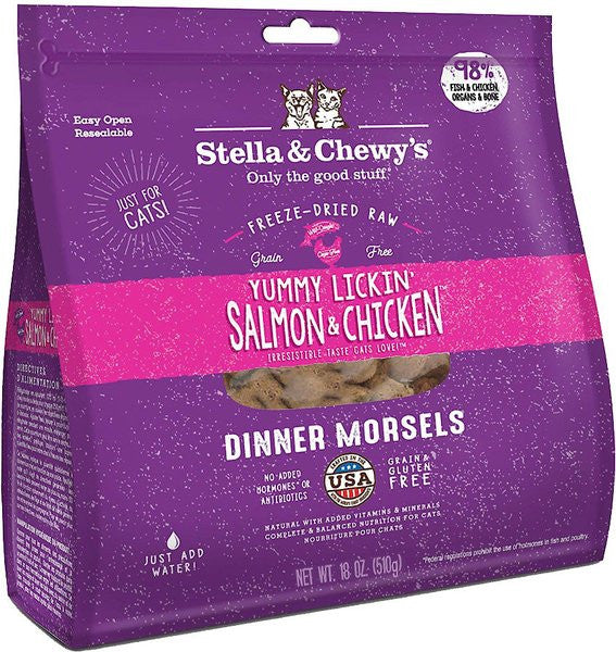 Stella & Chewy's Freeze-Dried Yummy Lickin' Salmon & Chicken Dinner for Cats 18z {L-1x} 860251
