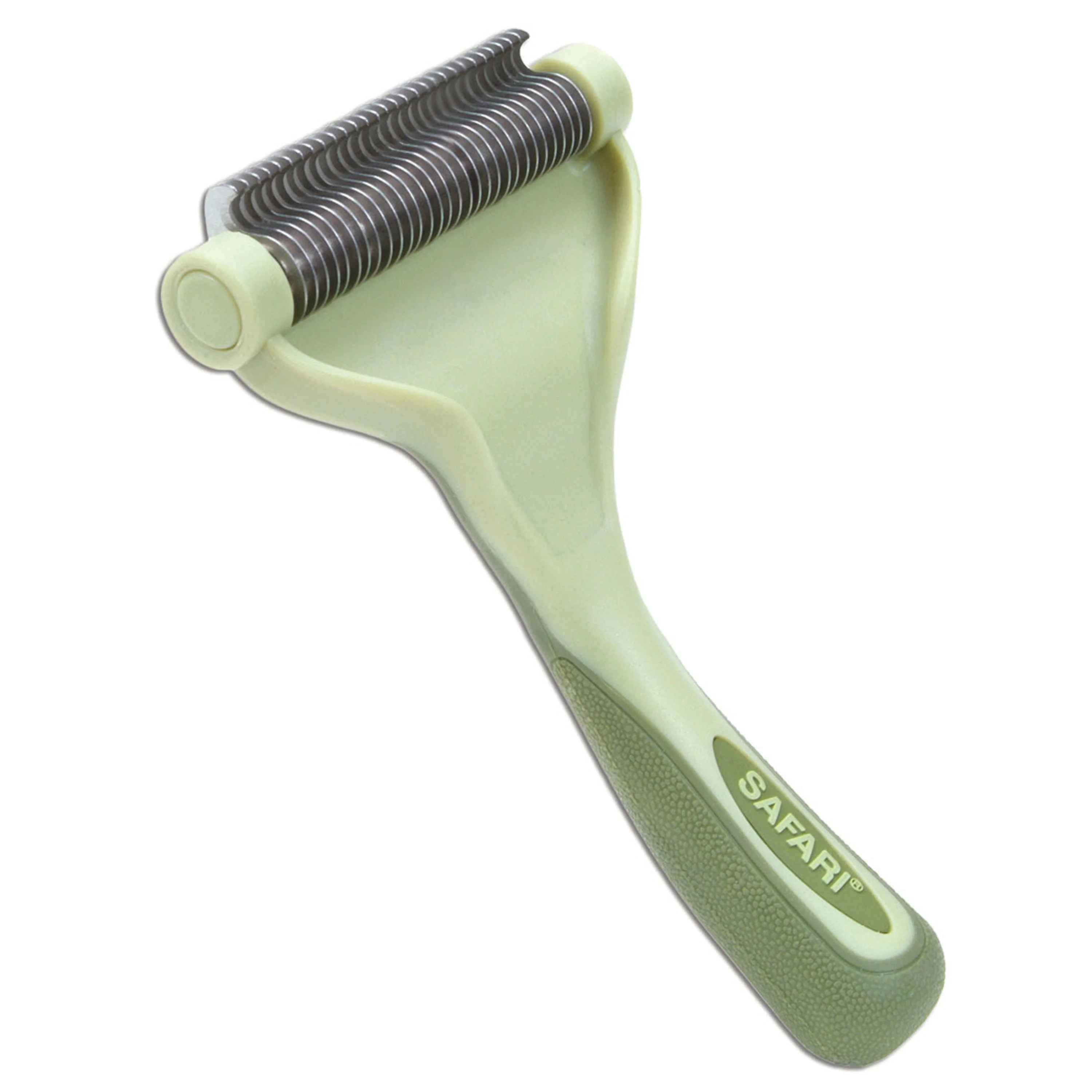 Safari Shed Magic De-Shedding Tool for Dogs w/Medium to Long Hair Light Green/Dark Green Medium
