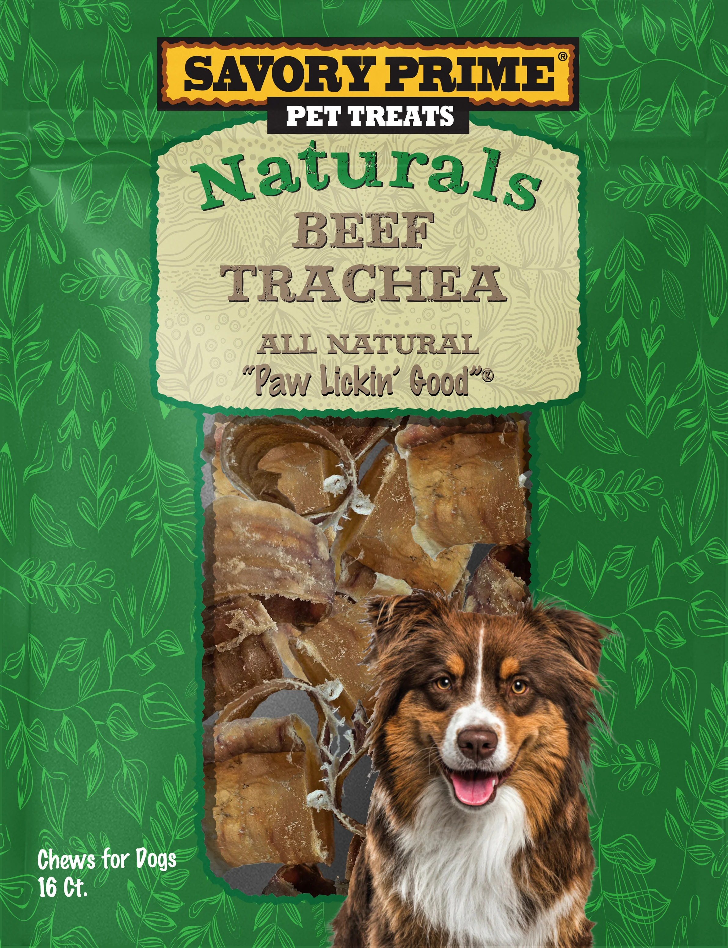 Savory Prime Naturals Beef Trachea Dog Chews 16 ct
