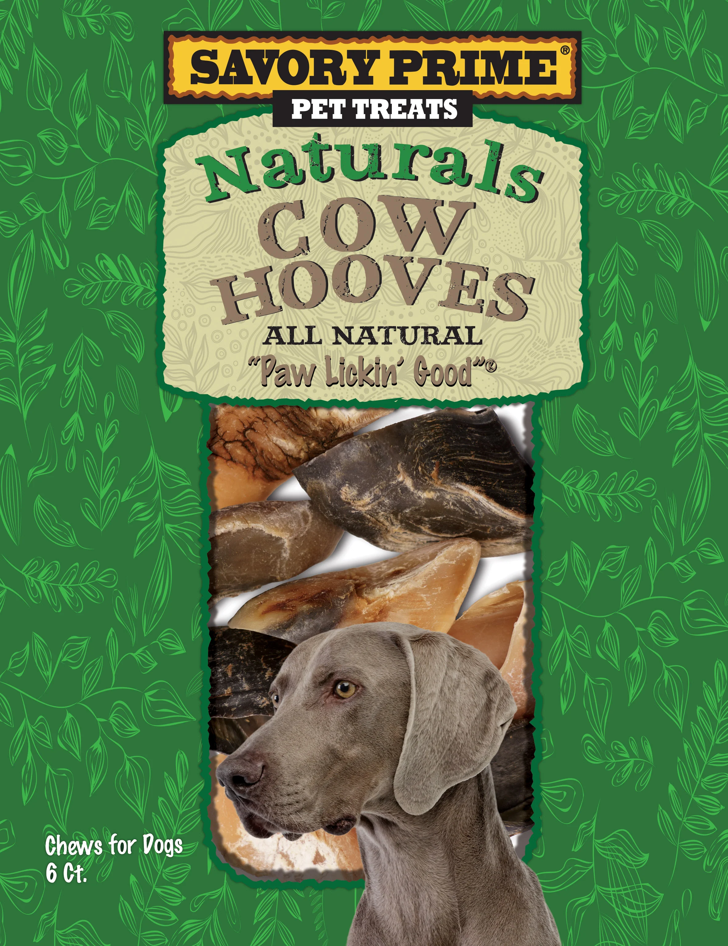 Savory Prime Naturals Cow Hooves Dog Chews 6 ct