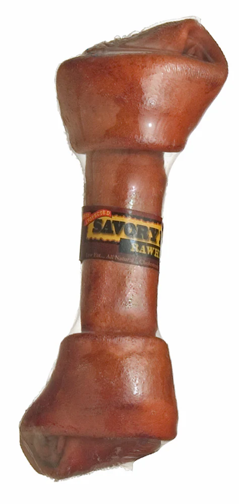 Savory Prime Supreme Knotted Rawhide Bones Bulk Beef 8-9 in