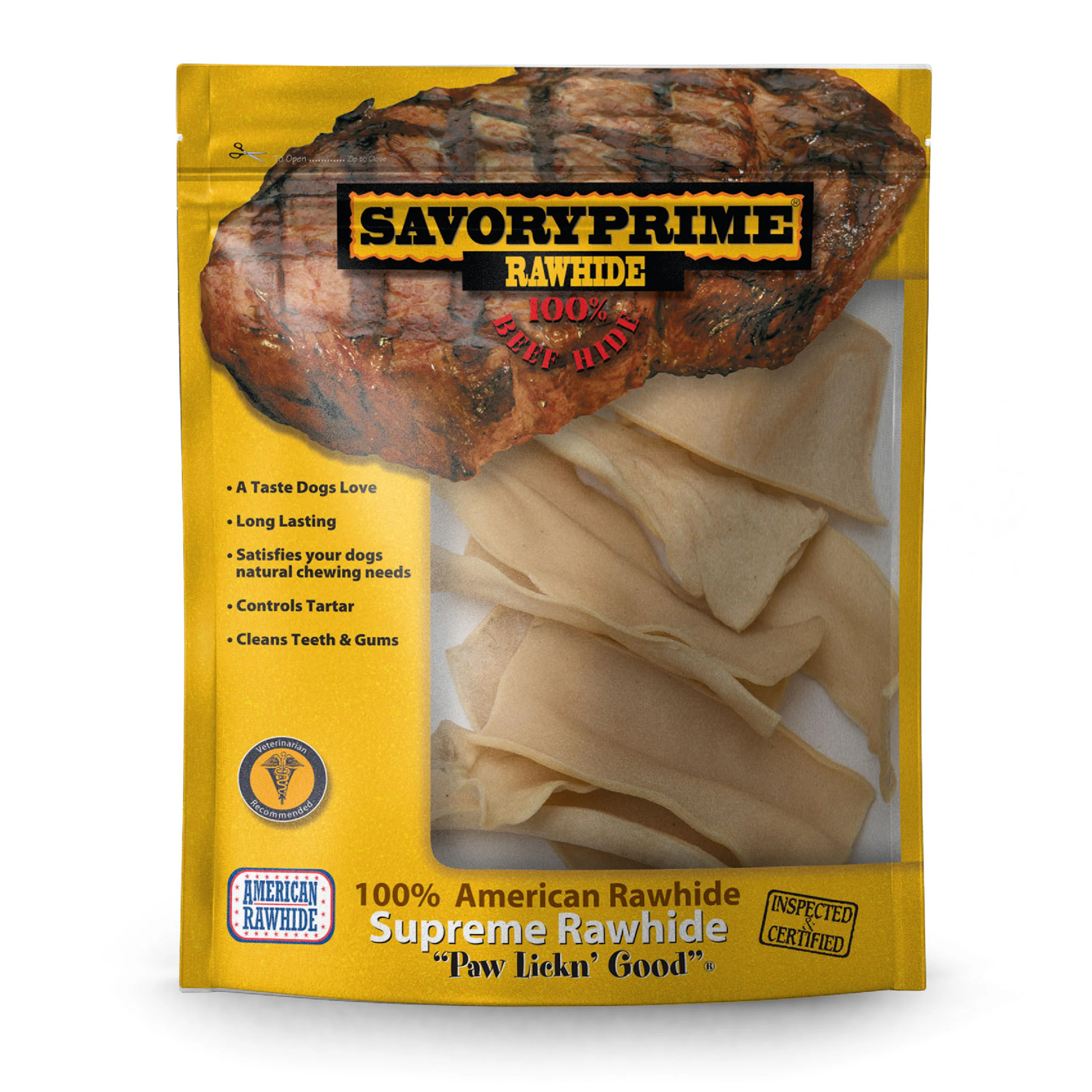 Savory Prime Supreme Rawhide Chips Natural 4 oz