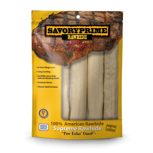 Savory Prime Supreme Rawhide Retriever Roll Natural 10 in 4 pk - Image 2