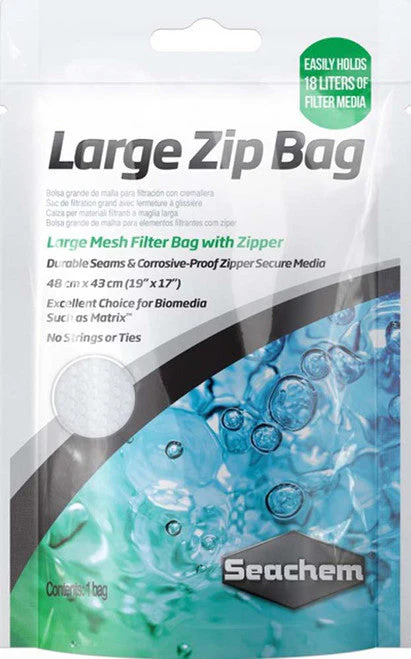 Seachem Mesh Filter Bag with Zipper LG mesh White 19in X 17in - Image 2