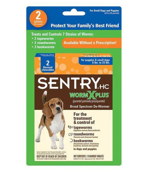 SENTRY Worm X Plus 7 Way De-Wormer for Small Dogs 2 Count - Image 2