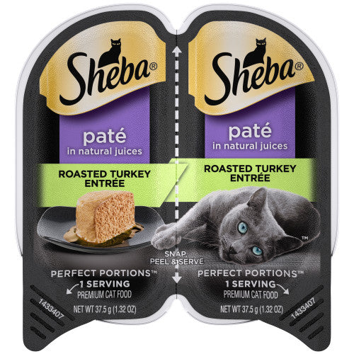 Sheba Perfect Portions Pate Wet Cat Food Roasted Turkey 2.6oz - Image 2