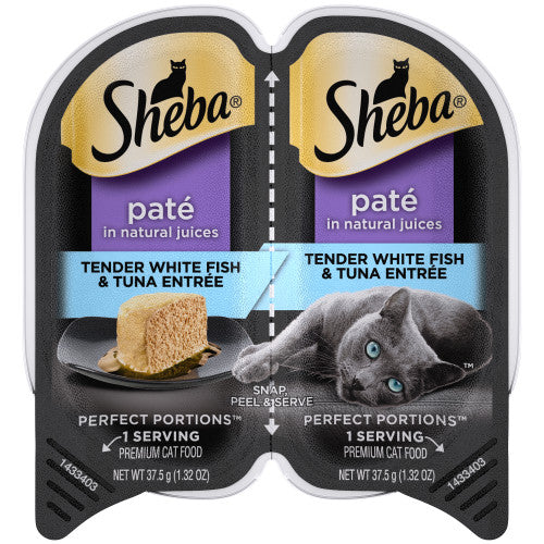 Sheba Perfect Portions Pate Wet Cat Food Tender Whitefish & Tuna 2.6oz - Image 2