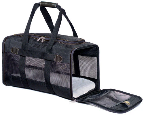 Sherpa's Pet Trading Company Original Deluxe Pet Carrier Black MD - Image 2
