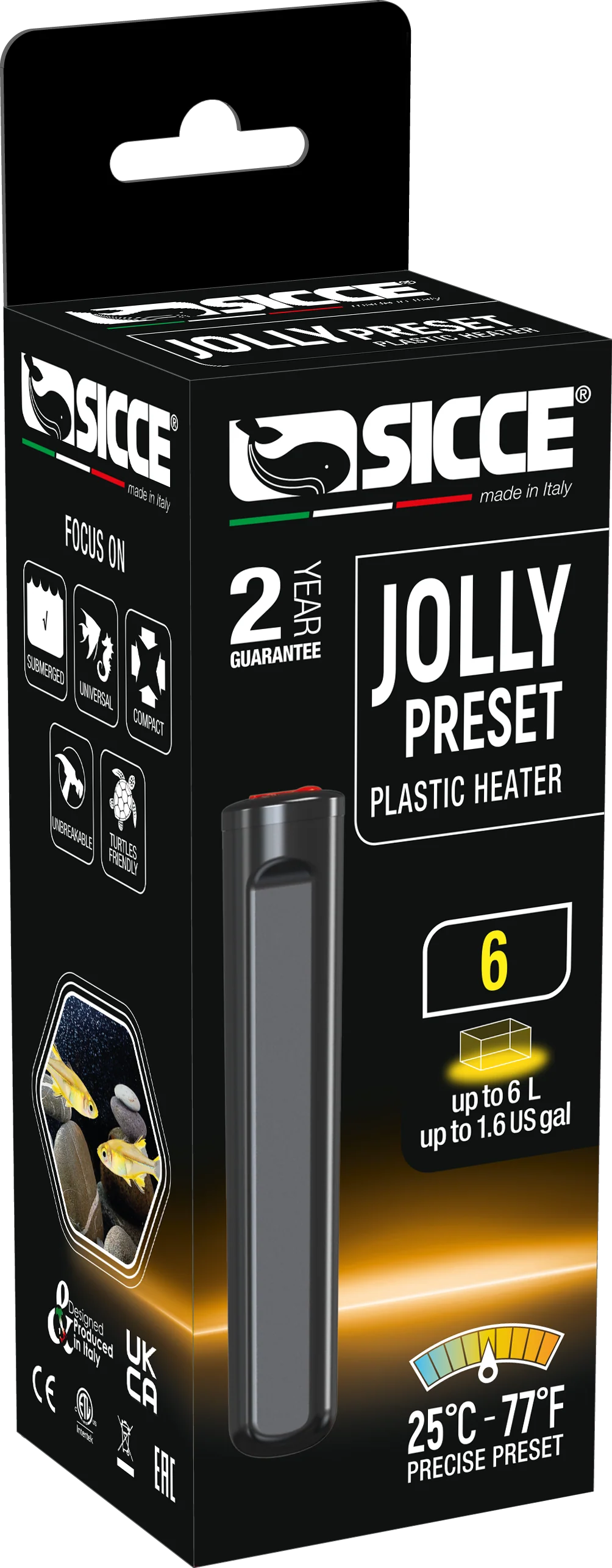 Sicce Jolly Preset Submersible Plastic Heater 6 W