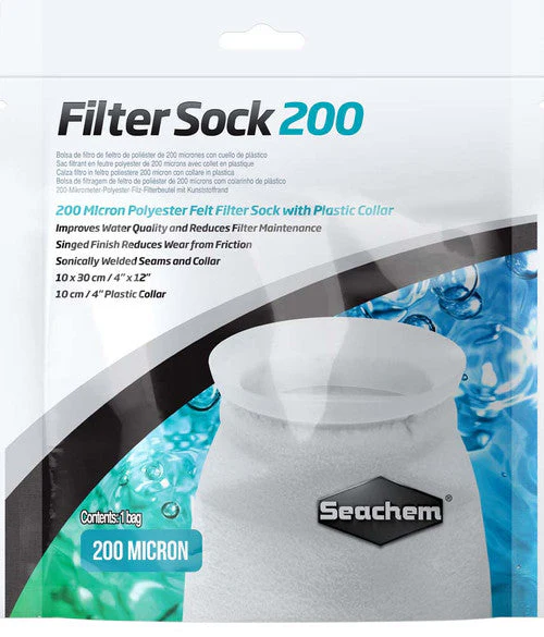Seachem Welded Filter Sock with Plastic Collar White 4in X 12in SM - Image 2
