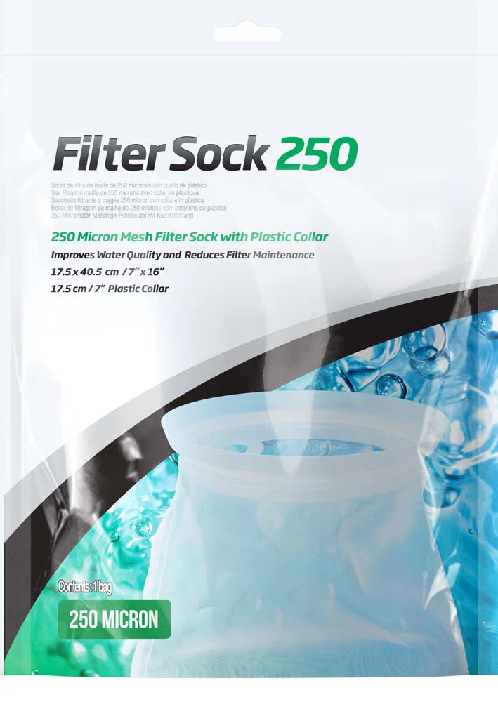 Seachem Mesh Filter Sock with Plastic Collar White 7in X 16in LG