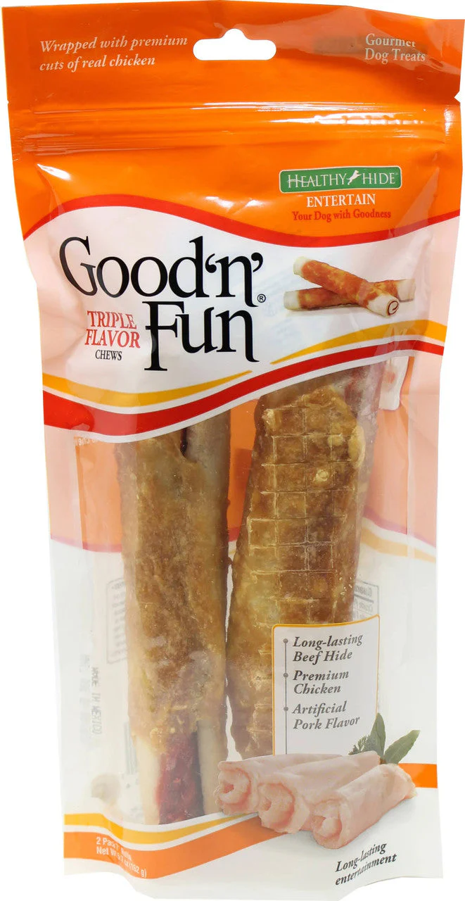 Salix Good N Fun Pork Beef Chicken Roll 7" 2 pack