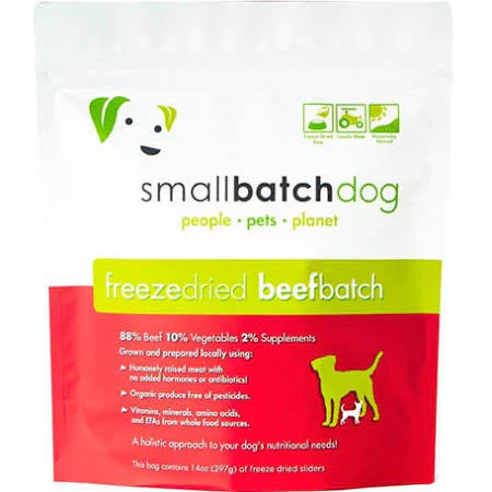 Small Batch Dog Freeze Dried Beef Sliders 14oz {L+x}