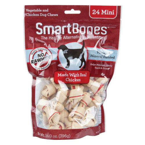 SmartBones Bone Chew Dog Treat Chicken Mini 24pk - Image 2