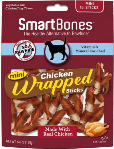 SmartBones Chicken Wrap Mini Sticks Chicken 15 Pk {L+1} 923149