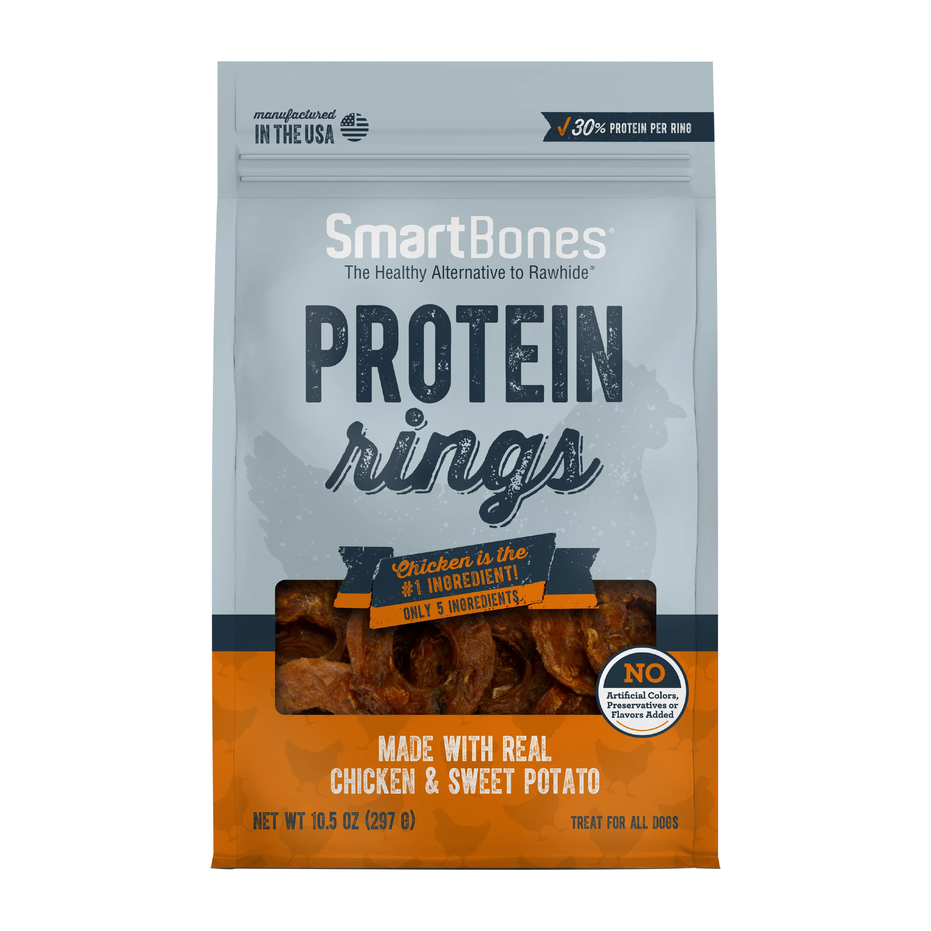 SmartBones Protein Rings Dog Treat Chicken & Sweet Potato 10.5 oz