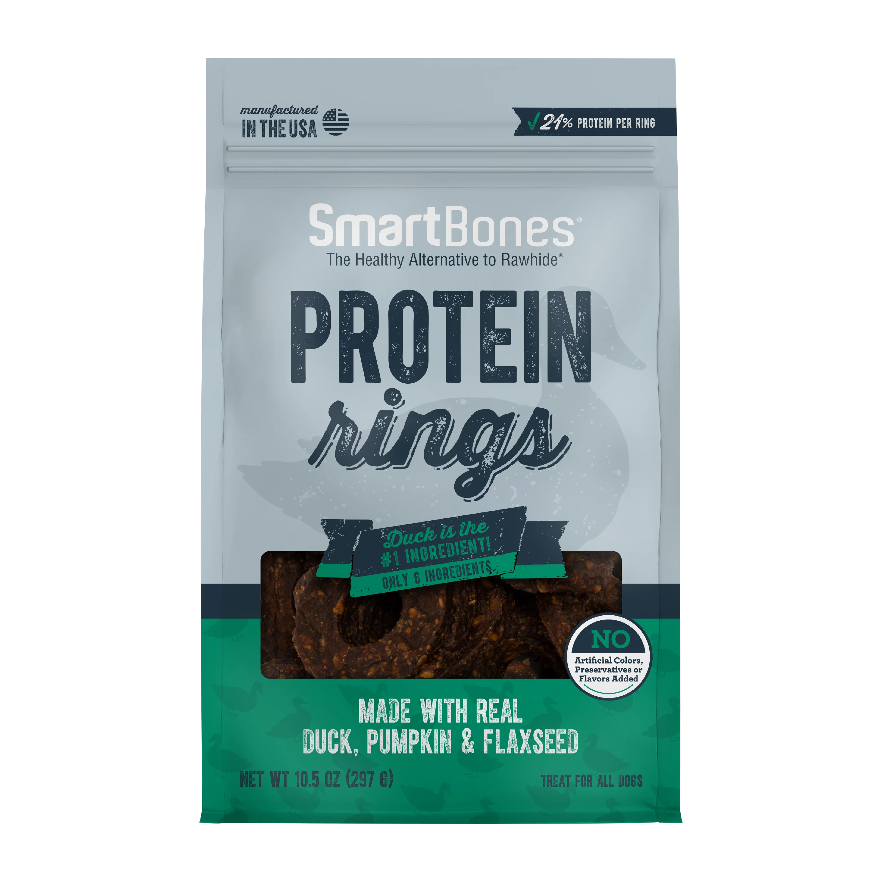 SmartBones Protein Rings Dog Treat Duck, Flax Seed, & Pumpkin 10.5 oz