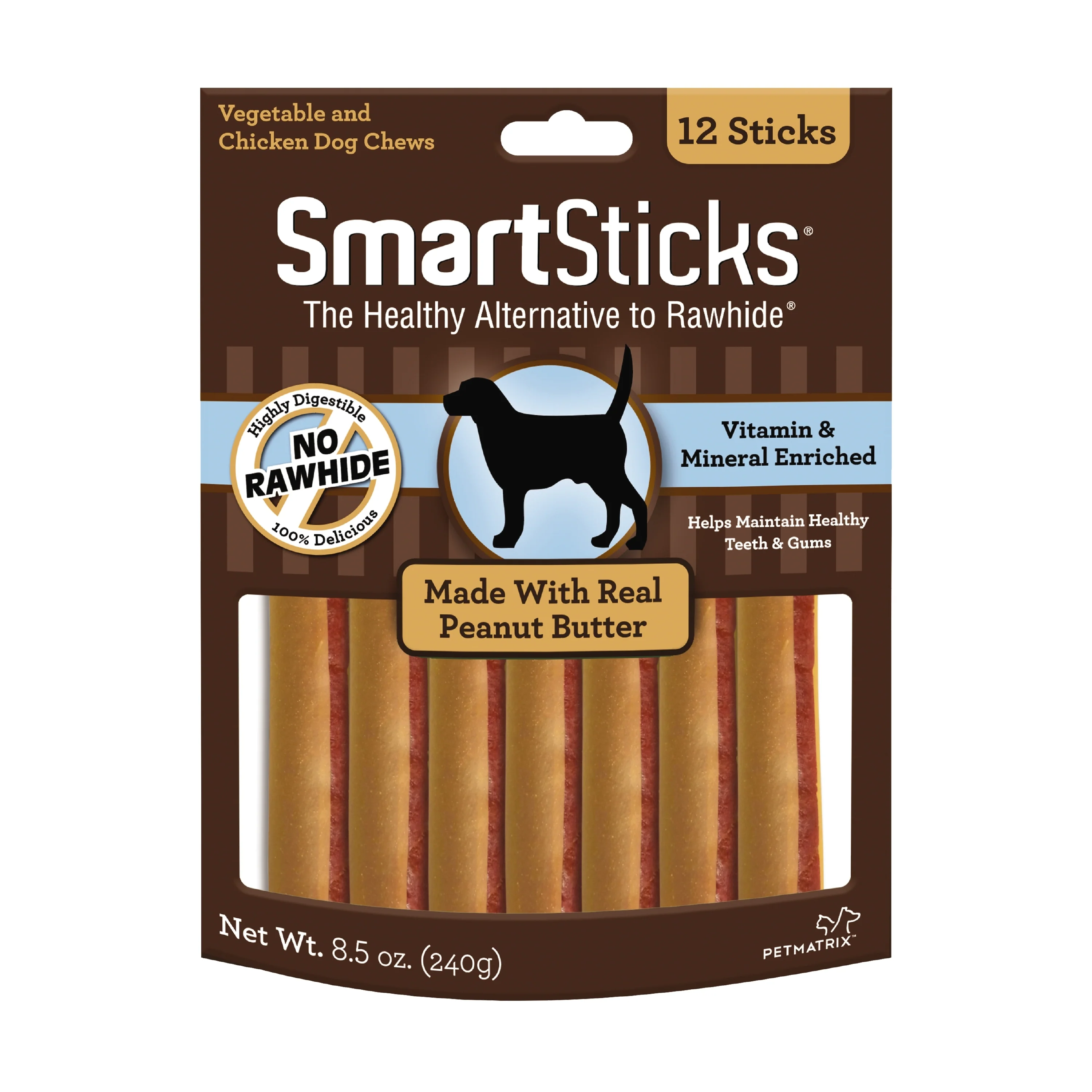 SmartBones SmartSticks Dog Treat Peanut Butter 12 pk