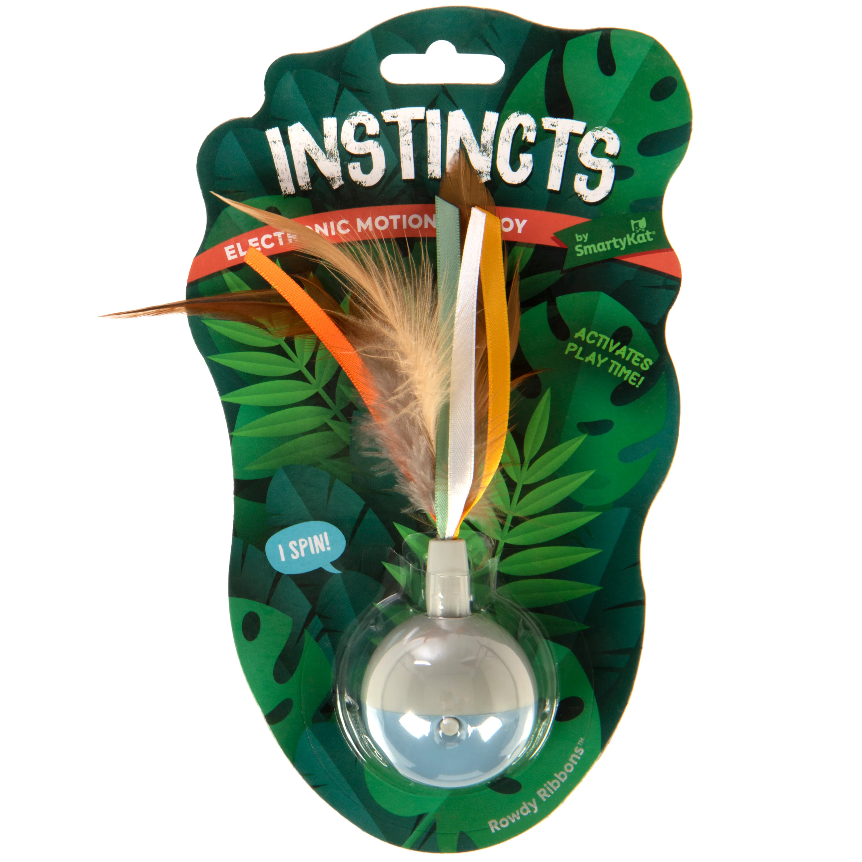 SmartyKat Rowdy Ribbons Electronic Motion Spinning Ball Cat Toy Electronic