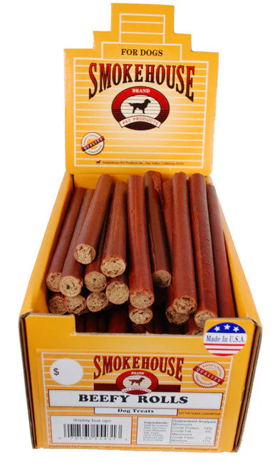 Smokehouse USA Made Beefy Rolls Dog Treats 60 ct Display Box - Image 2