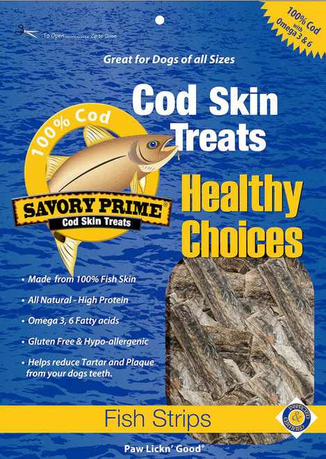 Savory Prime Cod Skin Strips Dog Treat 4 oz - Image 2