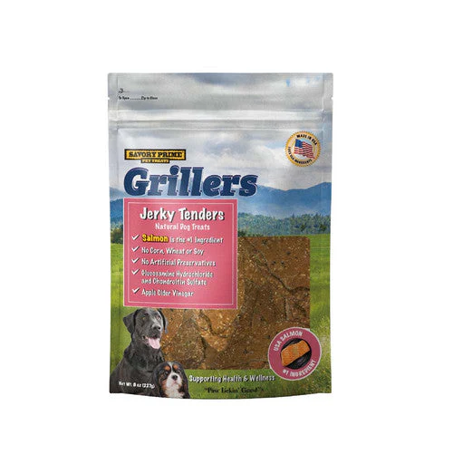 Savory Prime Girllers Jerky Tenders Dog Treats Salmon 8 oz - Image 2
