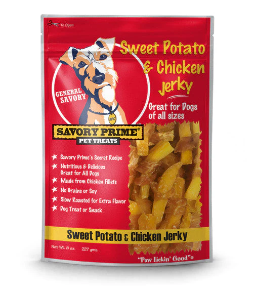 Savory Prime Jerky Treats Sweet Potato & Chicken 8oz - Image 2