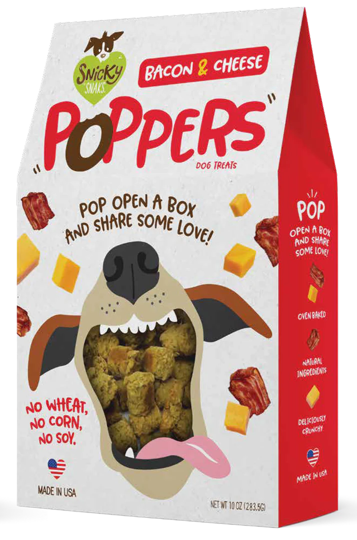 Snicky Snak Poppers Dog Treat Bacon & Cheese 10 oz