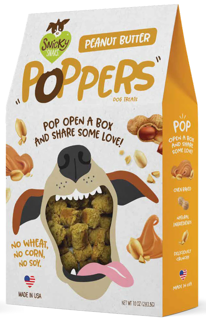 Snicky Snak Poppers Dog Treat Peanut Butter 10 oz