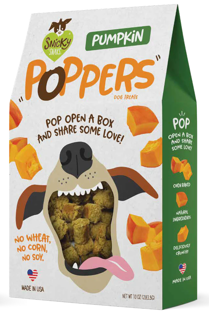 Snicky Snak Poppers Dog Treat Pumpkin 10 oz