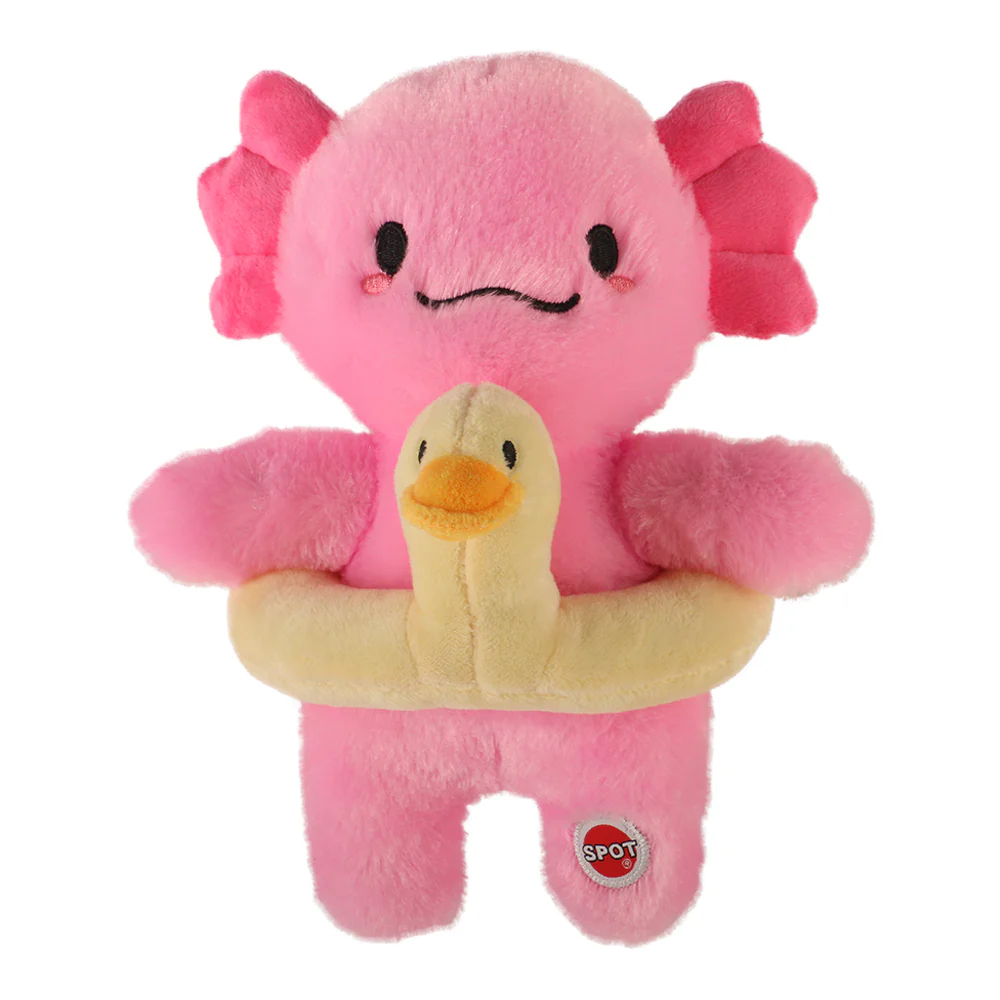 Spot Axolotl With Duck Tube Dog Toy 10 in