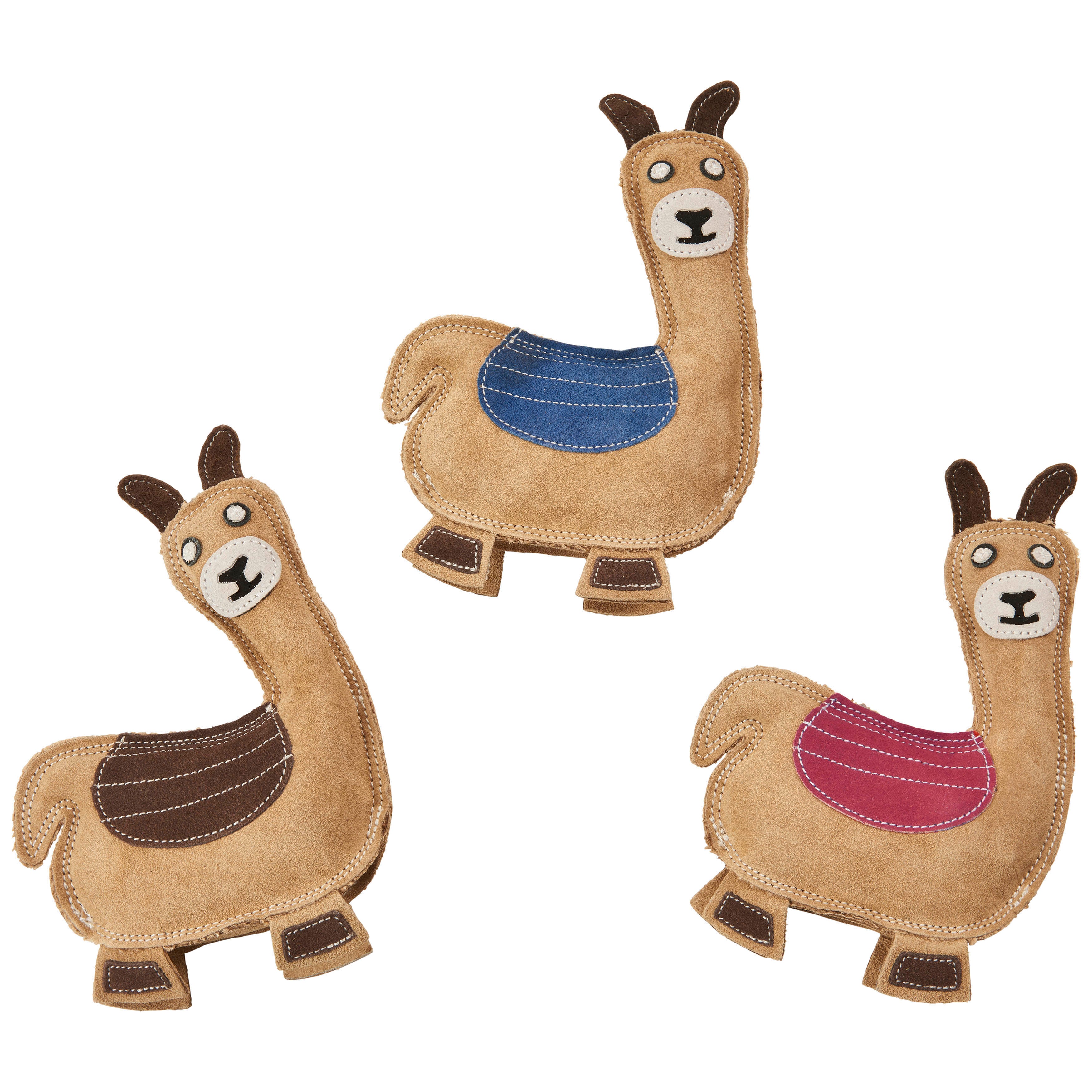 Spot Dura-fuse Leather Llama Dog Toy Assorted Color 9 in 1ea